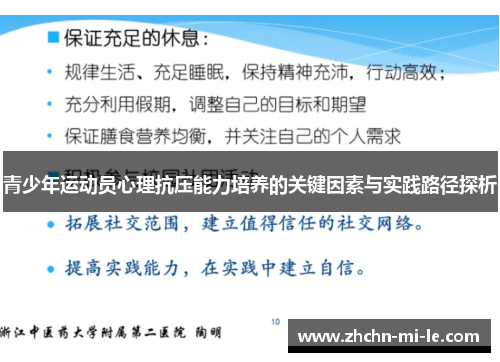青少年运动员心理抗压能力培养的关键因素与实践路径探析